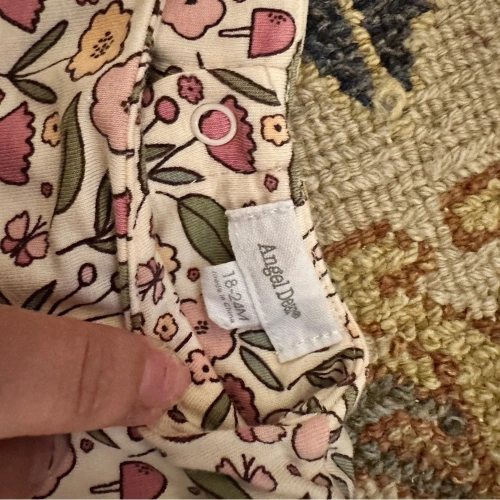 Angel Dear Floral Ruffle Onesie and Bloomer Set sz 18-24 MO